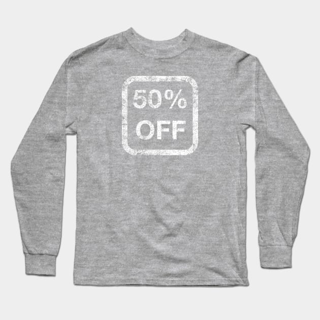 50% Off - Fifty Percent Off Long Sleeve T-Shirt by PsychicCat